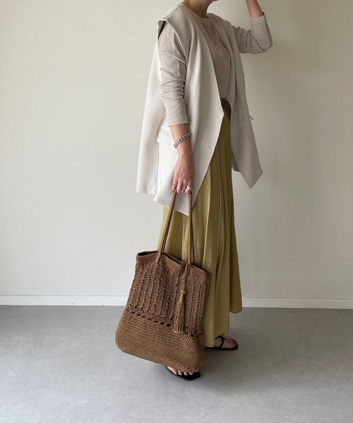 y/m by misato（イムバイミサト）の「楊柳パイピングマーメイドスカート（スカート・レディース・ベージュ/オレンジ/アイボリー/ライトカーキ・FREE）」の11枚目の写真