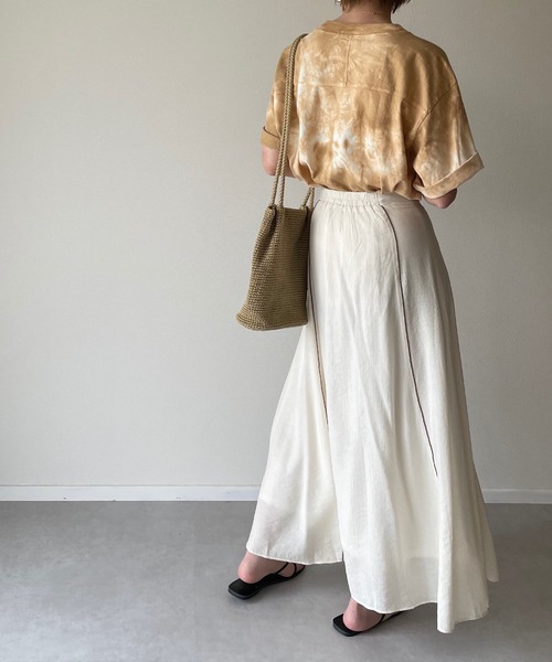 y/m by misato（イムバイミサト）の「楊柳パイピングマーメイドスカート（スカート・レディース・ベージュ/オレンジ/アイボリー/ライトカーキ・FREE）」の9枚目の写真