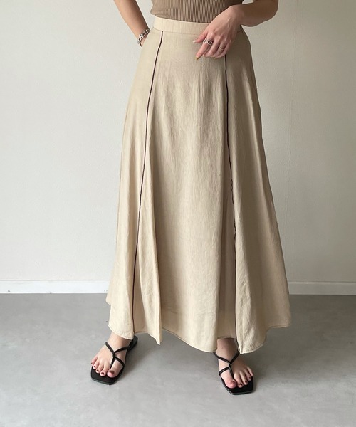 y/m by misato（イムバイミサト）の「楊柳パイピングマーメイドスカート（スカート・レディース・ベージュ/オレンジ/アイボリー/ライトカーキ・FREE）」の18枚目の写真