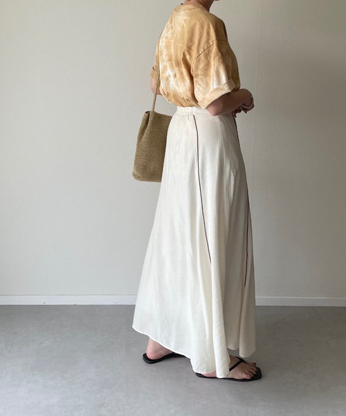 y/m by misato（イムバイミサト）の「楊柳パイピングマーメイドスカート（スカート・レディース・ベージュ/オレンジ/アイボリー/ライトカーキ・FREE）」の12枚目の写真