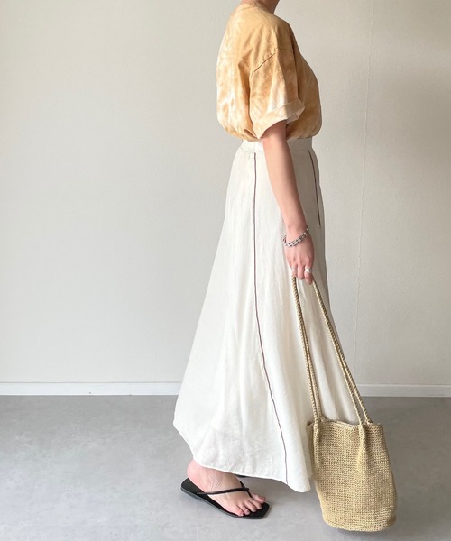 y/m by misato（イムバイミサト）の「楊柳パイピングマーメイドスカート（スカート・レディース・ベージュ/オレンジ/アイボリー/ライトカーキ・FREE）」の16枚目の写真