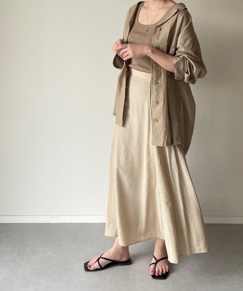 y/m by misato（イムバイミサト）の「楊柳パイピングマーメイドスカート（スカート・レディース・ベージュ/オレンジ/アイボリー/ライトカーキ・FREE）」の10枚目の写真