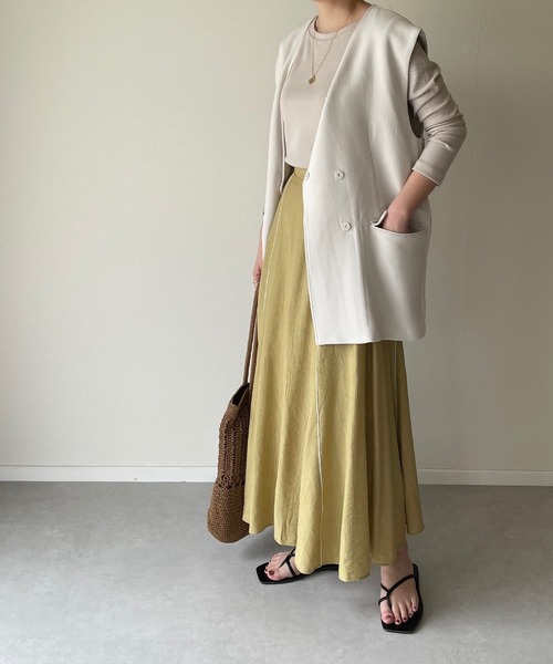 y/m by misato（イムバイミサト）の「楊柳パイピングマーメイドスカート（スカート・レディース・ベージュ/オレンジ/アイボリー/ライトカーキ・FREE）」の19枚目の写真