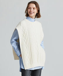 TOMORROWLAND  | エアリーケーブル クルーネックベスト(ニット/セーター)