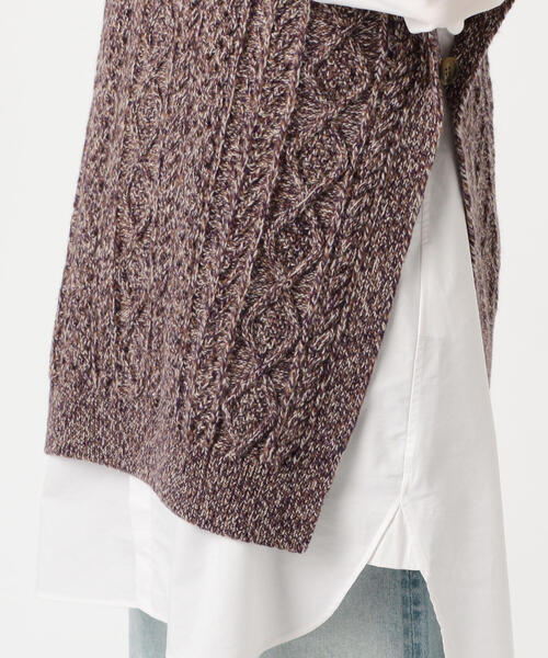 TOMORROWLAND （トゥモローランド）の「エアリーケーブル クルーネックベスト（ニット/セーター・レディース・ホワイト/パープル系その他4・S）」の9枚目の写真