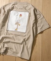 【a】天竺バックプリント クルーネック半袖BIG Tシャツ