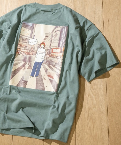 Limited Line Naive Magic(リミテッドラインナイーブマジック)の「【a】天竺バックプリント クルーネック半袖BIG Tシャツ(Tシャツ/カットソー・メンズ・ホワイト系その他/グリーン系その他/ブラック/グリーン/ブラウン系その他/ブラウン/ブラック系その他/ブルー系その他/ベージュ/ベージュ系その他/ホワイト/ブルー・MEDIUM/LARGE)」の10枚目の写真