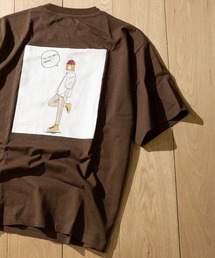 【a】天竺バックプリント クルーネック半袖BIG Tシャツ