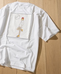 【a】天竺バックプリント クルーネック半袖BIG Tシャツ
