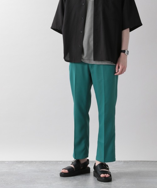 RAGEBLUE(レイジブルー)の「センタープレス/ライトPEツイルナローアンクルパンツ/950024(スラックス・メンズ・ブラック/ダークブラウン/グリーン系その他・MEDIUM/LARGE)」の3枚目の写真