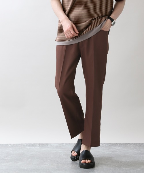 RAGEBLUE(レイジブルー)の「センタープレス/ライトPEツイルナローアンクルパンツ/950024(スラックス・メンズ・ブラック/ダークブラウン/グリーン系その他・MEDIUM/LARGE)」の8枚目の写真