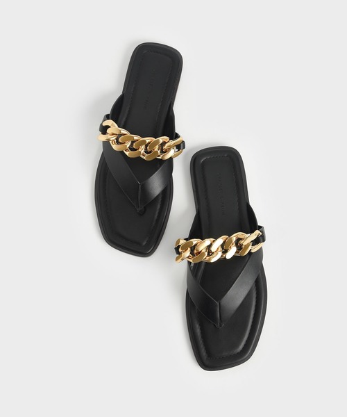 CHARLES & KEITH（チャールズ & キース）の「チェーンストラップ トングサンダル / Chain Strap Thong Sandals（サンダル・レディース・ホワイト/ブラック/ライトベージュ・22.5cm/23cm/23.5cm/24.5cm/25cm/25.5cm）」の11枚目の写真