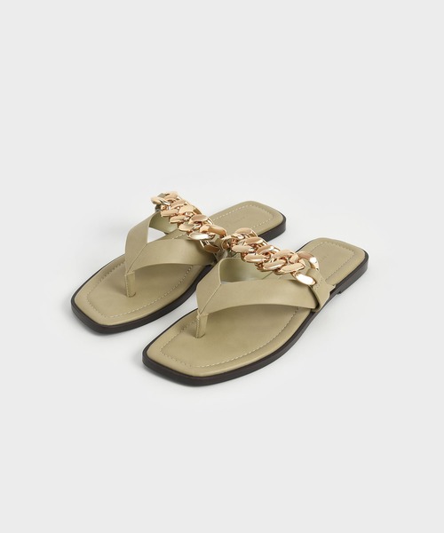CHARLES & KEITH（チャールズ & キース）の「チェーンストラップ トングサンダル / Chain Strap Thong Sandals（サンダル・レディース・ホワイト/ブラック/ライトベージュ・22.5cm/23cm/23.5cm/24.5cm/25cm/25.5cm）」の22枚目の写真