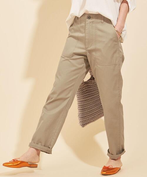 BEAUTY&YOUTH UNITED ARROWS（ビューティーアンドユースユナイテッドアローズ）の「【WEB限定】by ※コットンギャバ ベイカーテーパードパンツ ∴（その他パンツ・レディース・ベージュ/オフホワイト/オリーブ/ブラック・SMALL/MEDIUM/LARGE）」の10枚目の写真