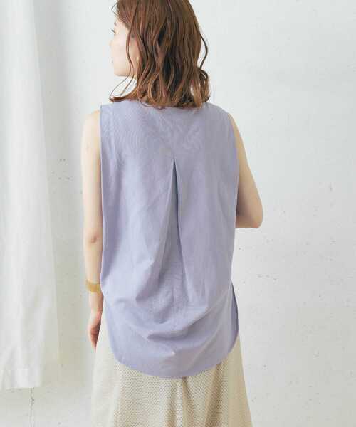 URBAN RESEARCH ROSSO（アーバンリサーチロッソ）の「『UR GREEN』タックノースリーブプルオーバー（Tシャツ/カットソー・レディース・チャコールグレー/ライトベージュ/パープル系その他・FREE）」の5枚目の写真