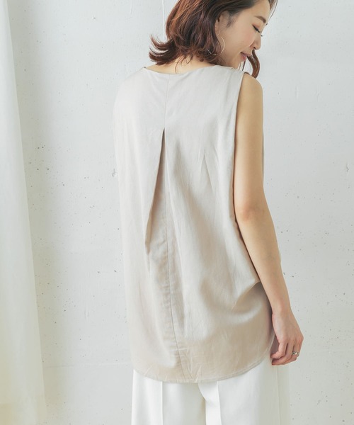 URBAN RESEARCH ROSSO（アーバンリサーチロッソ）の「『UR GREEN』タックノースリーブプルオーバー（Tシャツ/カットソー・レディース・チャコールグレー/ライトベージュ/パープル系その他・FREE）」の8枚目の写真