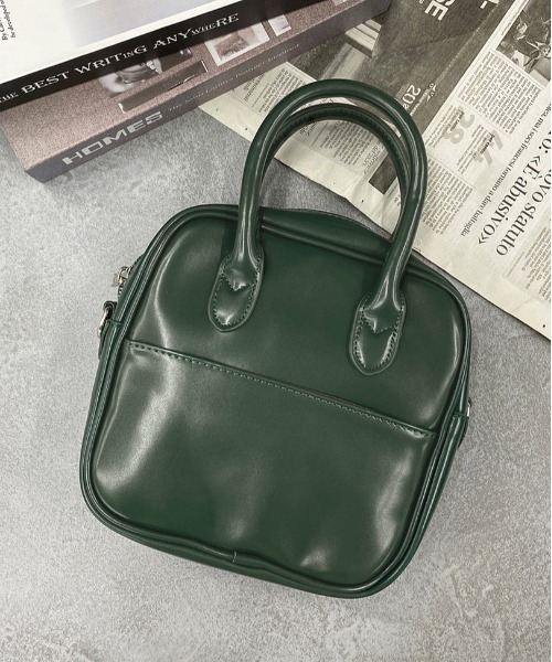 apres jour mignon（アプレジュールミニョン）の「【apresjour mignon×ARIAZ】スクエアバッグ（ハンドバッグ・レディース・ブラック/グリーン/ブラック系その他/アイボリー・ONESIZE）」の4枚目の写真