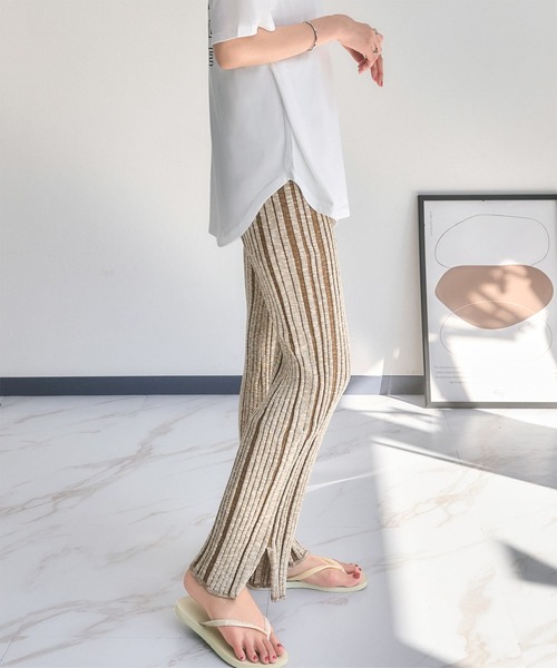 COURREGES 'Reedition rib knit' pants リブニットパンツ Courreges 'reedition rib knit' pants available on julian