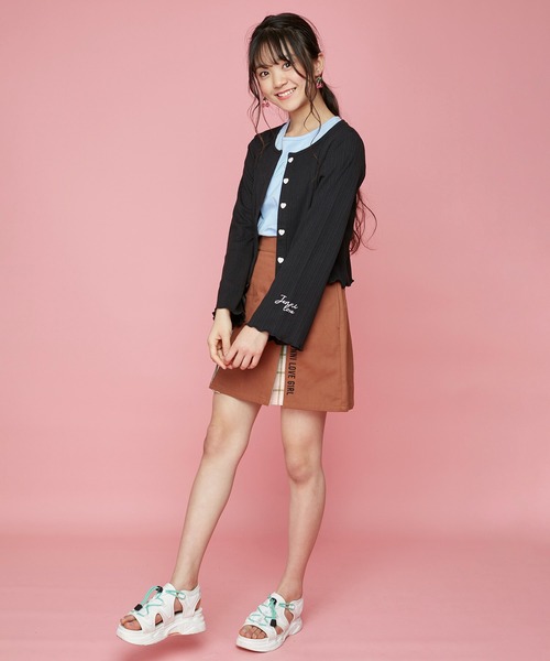 JENNI love（ジェニィラブ）の「接触冷感ランダムピッチテレコカーデ（カーディガン/ボレロ・キッズ・ブラック/ブラウン・130cm/140cm/150cm/160cm）」の7枚目の写真