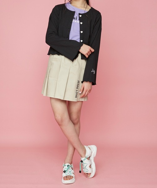 JENNI love（ジェニィラブ）の「接触冷感ランダムピッチテレコカーデ（カーディガン/ボレロ・キッズ・ブラック/ブラウン・130cm/140cm/150cm/160cm）」の5枚目の写真