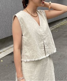 Omekashi | リネンフリンジベスト(ベスト)
