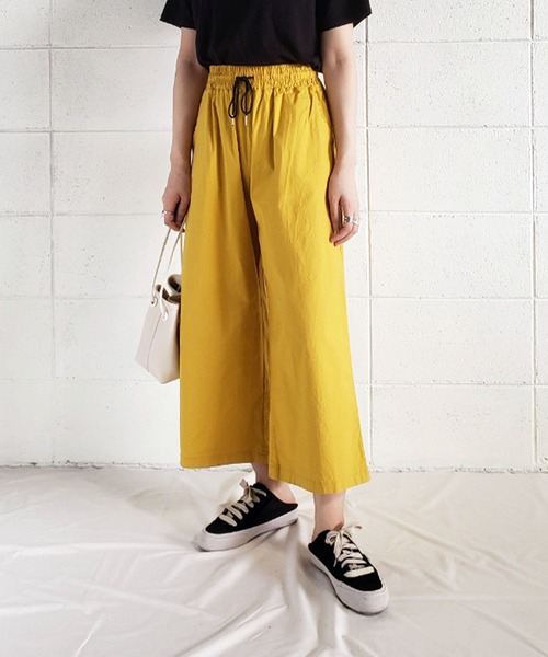 me+em select(ミームセレクト)の「【 選べる6カラー展開 】アンクルカラーイージーワイドパンツ【数量限定販売】(その他パンツ・レディース・ブラック/ベージュ/ピンク/イエロー/グリーン/アイボリー・FREE)」の5枚目の写真