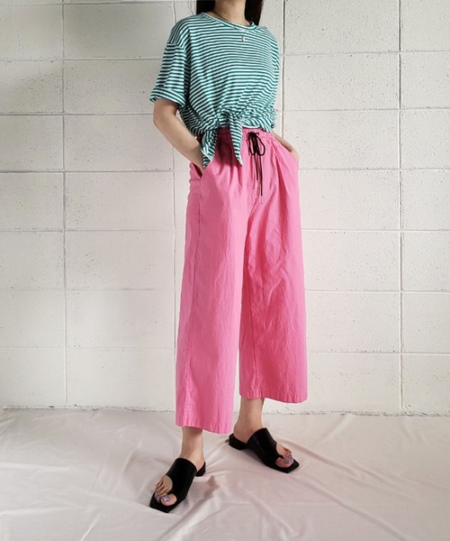 me+em select(ミームセレクト)の「【 選べる6カラー展開 】アンクルカラーイージーワイドパンツ【数量限定販売】(その他パンツ・レディース・ブラック/ベージュ/ピンク/イエロー/グリーン/アイボリー・FREE)」の19枚目の写真