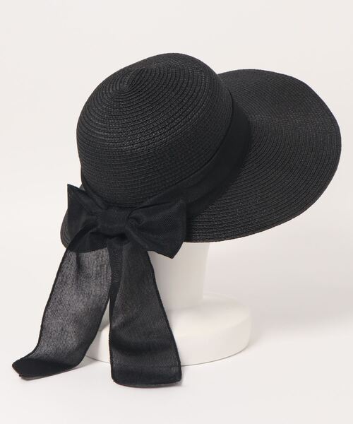 STYLEBLOCK（スタイルブロック）の「リボン付きつば広ストローハット（ハット・レディース・ブラック/ベージュ/カーキ/ブラウン系その他・FREE）」の9枚目の写真