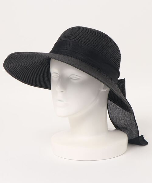 STYLEBLOCK（スタイルブロック）の「リボン付きつば広ストローハット（ハット・レディース・ブラック/ベージュ/カーキ/ブラウン系その他・FREE）」の5枚目の写真