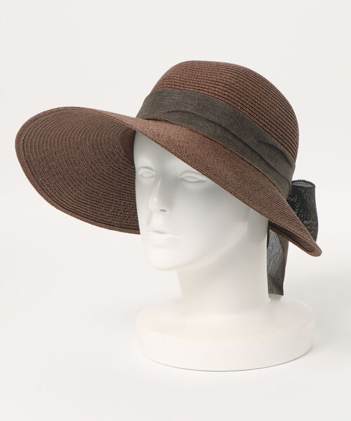STYLEBLOCK（スタイルブロック）の「リボン付きつば広ストローハット（ハット・レディース・ブラック/ベージュ/カーキ/ブラウン系その他・FREE）」の6枚目の写真
