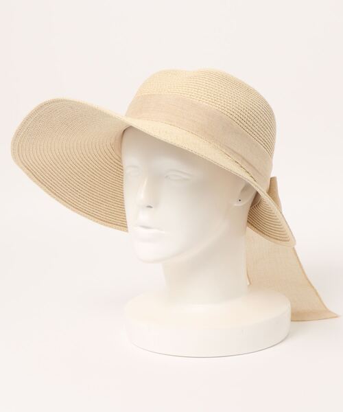 STYLEBLOCK（スタイルブロック）の「リボン付きつば広ストローハット（ハット・レディース・ブラック/ベージュ/カーキ/ブラウン系その他・FREE）」の7枚目の写真