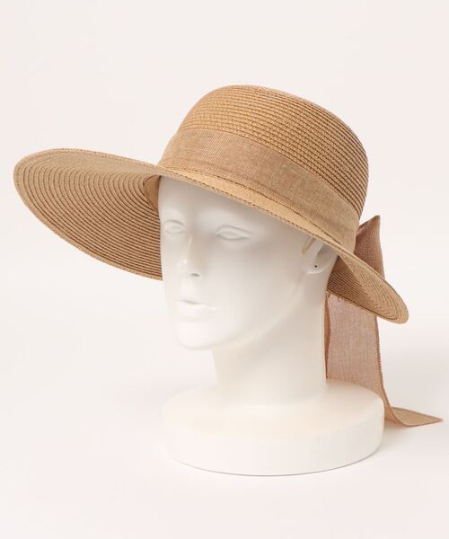 STYLEBLOCK（スタイルブロック）の「リボン付きつば広ストローハット（ハット・レディース・ブラック/ベージュ/カーキ/ブラウン系その他・FREE）」の8枚目の写真