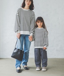 pairmanon | 【USAコットン100%】【ママとおそろい】ボリュームスリーブ ボーダートップス(Tシャツ/カットソー)