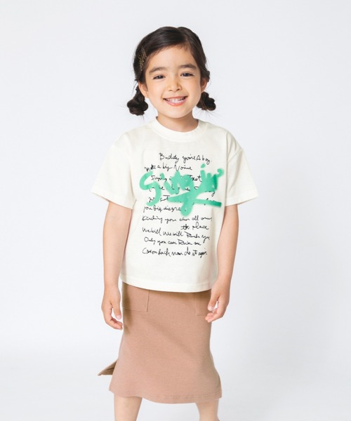 RADCHAP(ラッドチャップ)の「【RADCHAPプチプラ】スプレーロゴプリントTシャツ(Tシャツ/カットソー・キッズ・オフホワイト/ブラック・90cm/110cm/140cm/150cm/130cm/100cm/120cm)」の20枚目の写真