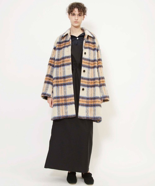 Johnbull（ジョンブル）の「シャギーチェックショートコート（その他