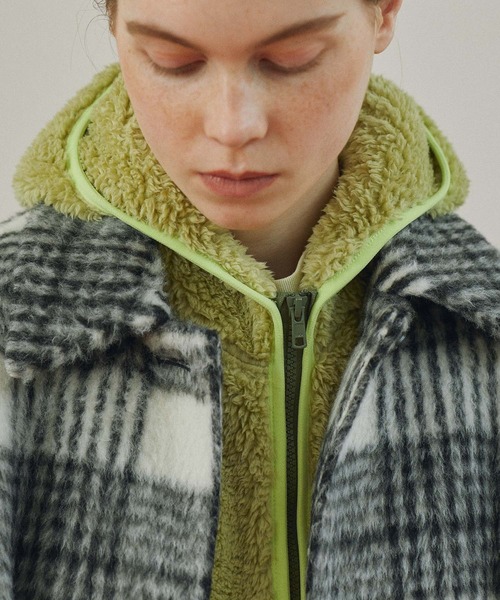 Johnbull（ジョンブル）の「シャギーチェックショートコート（その他