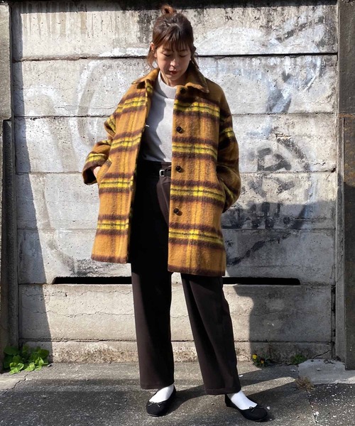 Johnbull（ジョンブル）の「シャギーチェックショートコート（その他
