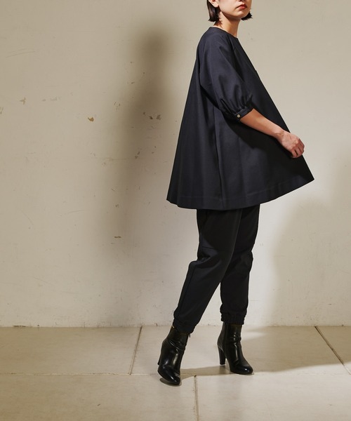 ear PAPILLONNER（イアパピヨネ）の「【SUM1 STYLE（スミ スタイル）】ポケットボタンAライントップス（Tシャツ/カットソー・レディース・グレー/ブラック・FREE）」の21枚目の写真