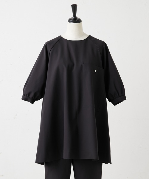 ear PAPILLONNER（イアパピヨネ）の「【SUM1 STYLE（スミ スタイル）】ポケットボタンAライントップス（Tシャツ/カットソー・レディース・グレー/ブラック・FREE）」の19枚目の写真