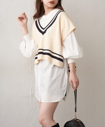 Chico | Vラインベスト+チュニックセット(シャツ/ブラウス)