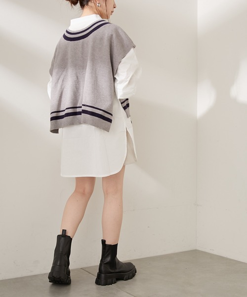 Chico（チコ）の「【新色追加】Vラインベスト+チュニックセット（シャツ/ブラウス・レディース・ホワイト/ブラック/グレー/ブラウン・FREE）」の19枚目の写真