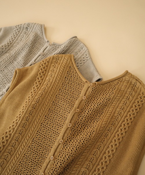 slowmelly（スローメリー）の「3way ニットジレワンピース（ワンピース・レディース・ライトベージュ/キャメル・FREE）」の11枚目の写真