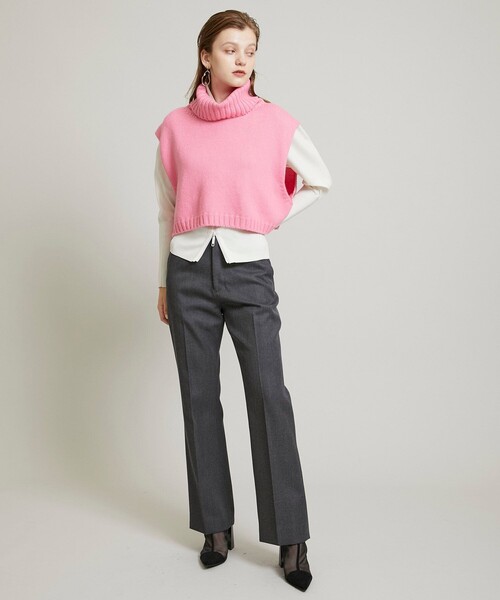 JANE SMITH / JOHN SMITH（ジェーンスミスジョンスミス）の「【JANE SMITH(ジェーンスミス)】タートルネックショートレングス 21WKN-#819S（ベスト・レディース・ブラック/ピンク・SMALL）」の5枚目の写真