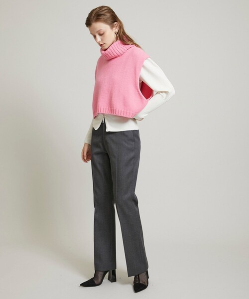 JANE SMITH / JOHN SMITH（ジェーンスミスジョンスミス）の「【JANE SMITH(ジェーンスミス)】タートルネックショートレングス 21WKN-#819S（ベスト・レディース・ブラック/ピンク・SMALL）」の4枚目の写真