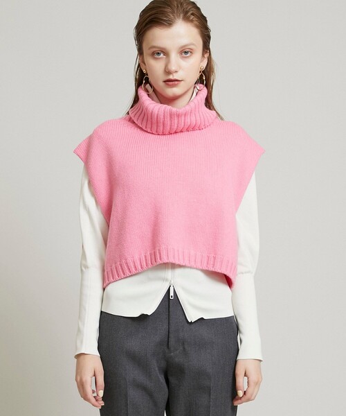 JANE SMITH / JOHN SMITH（ジェーンスミスジョンスミス）の「【JANE SMITH(ジェーンスミス)】タートルネックショートレングス 21WKN-#819S（ベスト・レディース・ブラック/ピンク・SMALL）」の10枚目の写真