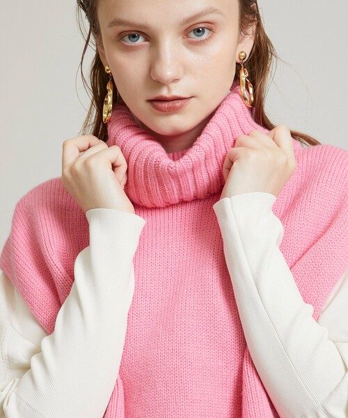 JANE SMITH / JOHN SMITH（ジェーンスミスジョンスミス）の「【JANE SMITH(ジェーンスミス)】タートルネックショートレングス 21WKN-#819S（ベスト・レディース・ブラック/ピンク・SMALL）」の8枚目の写真