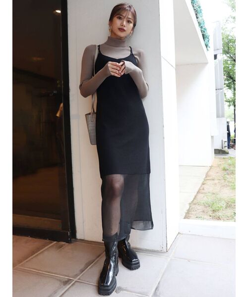 MURUA(ムルーア)の「ルーズネックミニマルタートル(ニット/セーター・レディース・ブラック/グリーン/アイボリー/モカ・FREE)」の13枚目の写真