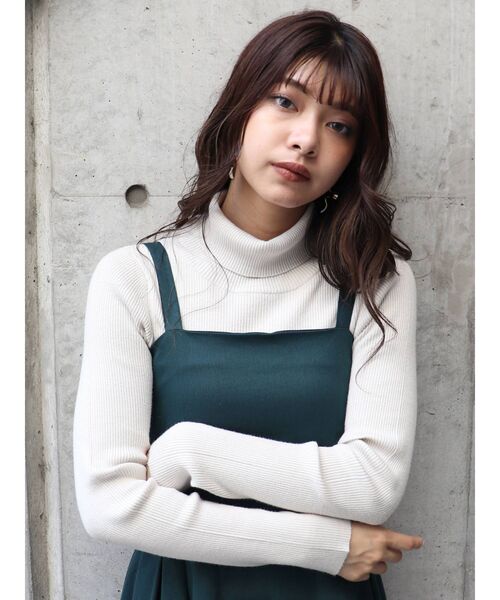 MURUA(ムルーア)の「ルーズネックミニマルタートル(ニット/セーター・レディース・ブラック/グリーン/アイボリー/モカ・FREE)」の11枚目の写真