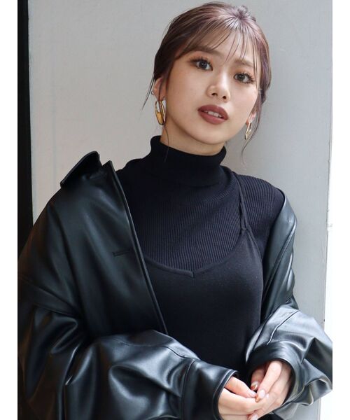 MURUA(ムルーア)の「ルーズネックミニマルタートル(ニット/セーター・レディース・ブラック/グリーン/アイボリー/モカ・FREE)」の18枚目の写真