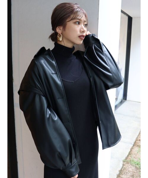 MURUA(ムルーア)の「ルーズネックミニマルタートル(ニット/セーター・レディース・ブラック/グリーン/アイボリー/モカ・FREE)」の19枚目の写真